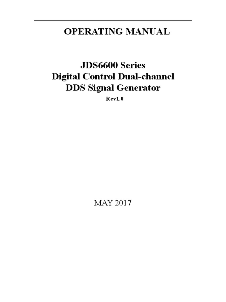 JDS6600 Quick Guide | PDF | Amplitude | Phase (Waves)