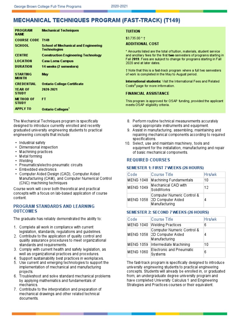 Fast-Track Mechanical Techniques Program | PDF | Mechanical Engineering ...
