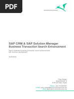 SAP CRM & SAP Solution Manager: Business Transaction Search Enhancement