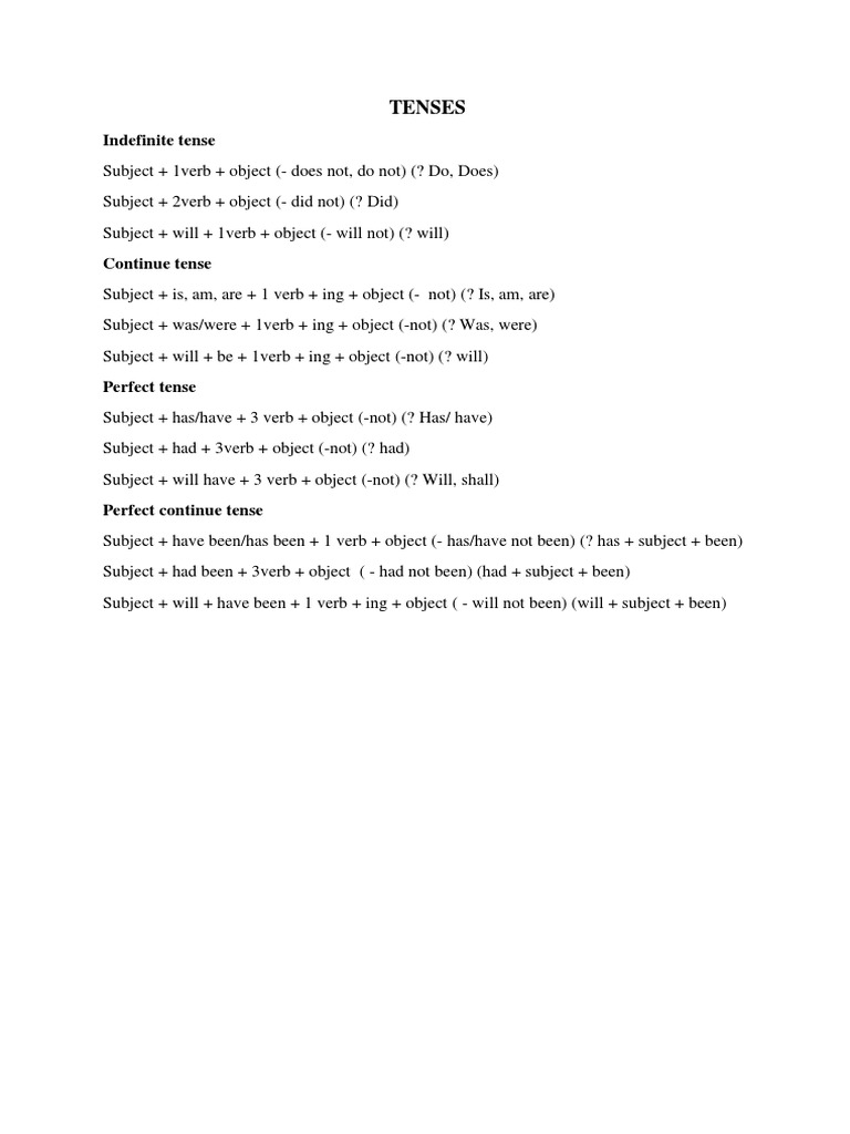 Tenses | PDF | Language Arts & Discipline