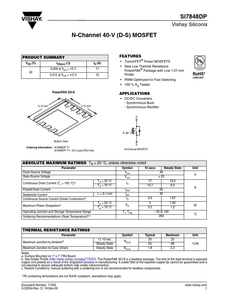 Si7848dp PDF | PDF | Disclaimer | Mosfet