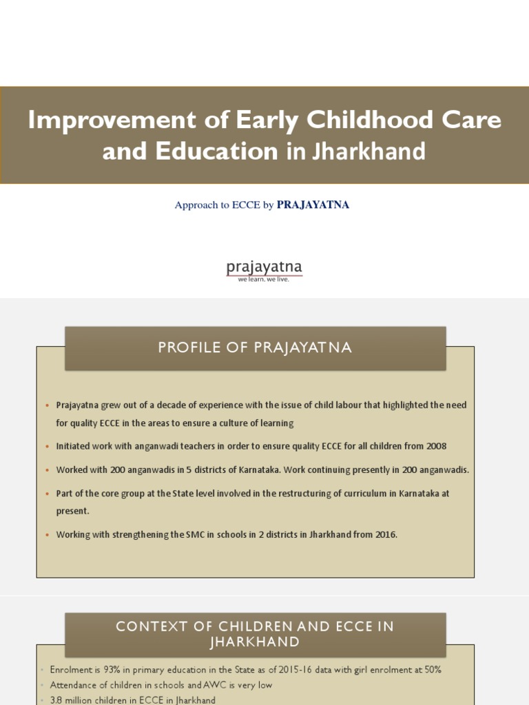 Improvement of Early Childhood Care and Education in Jharkhand | PDF ...