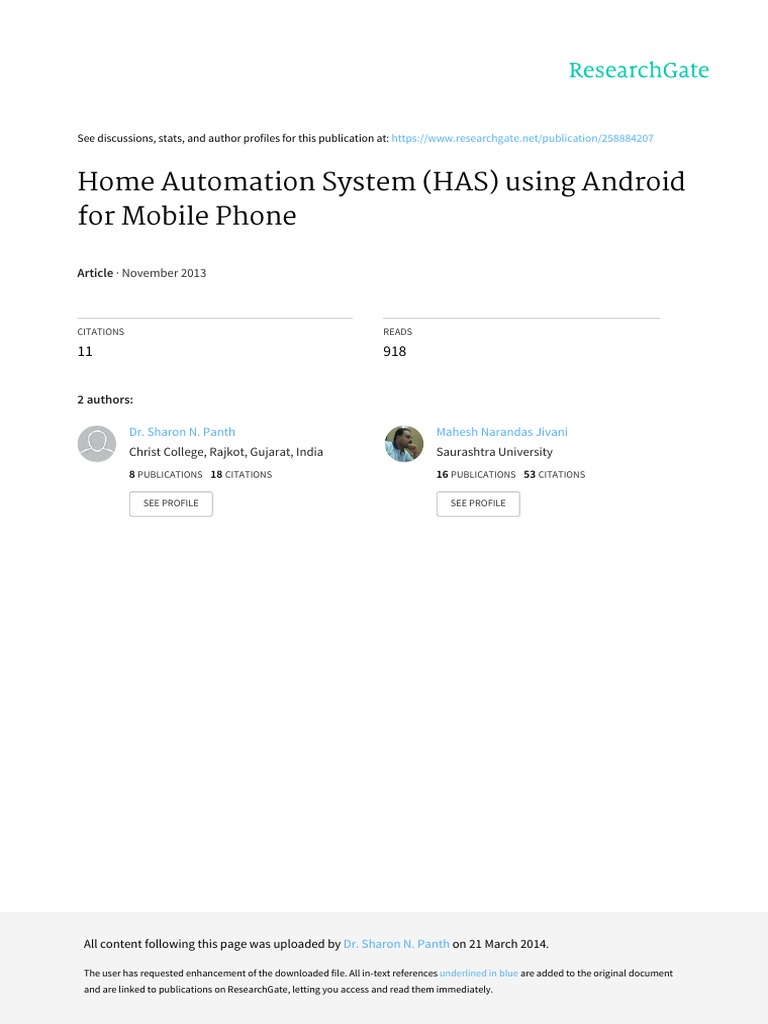 Home Automation System HAS Using Android | PDF | Bluetooth | Android ...