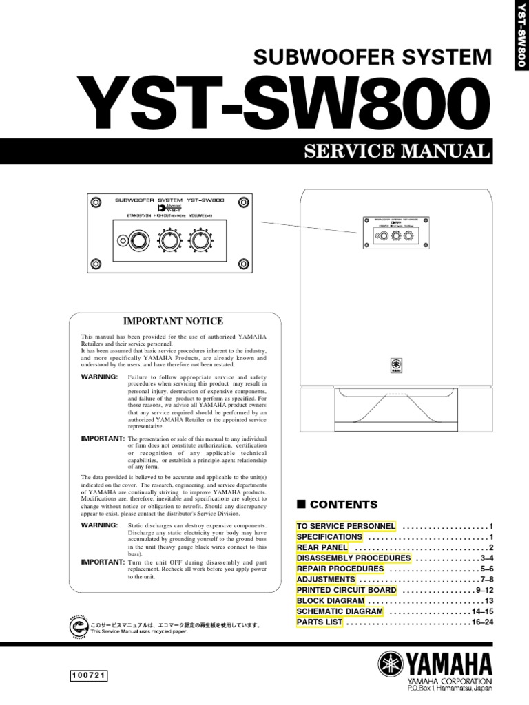 Yst-Sw800 SVM PDF | PDF | Amplifier | Field Effect Transistor