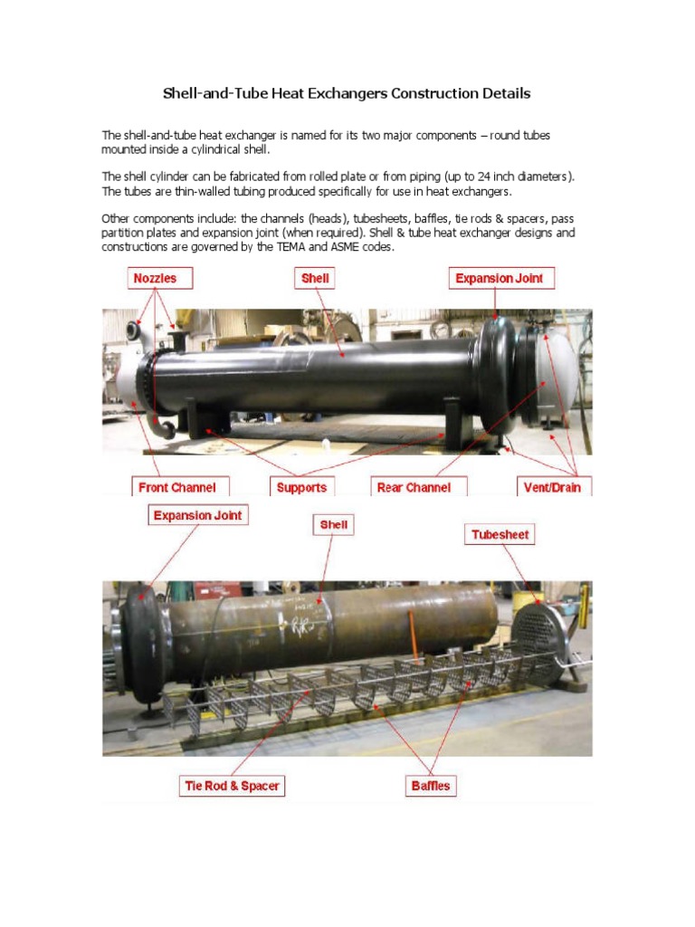 Shell-And-Tube Heat Exchangers Construction Details | PDF | Heat ...