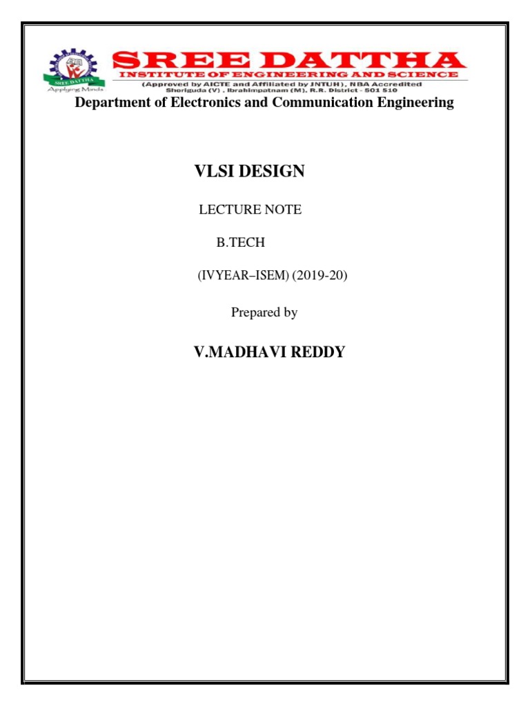 1.vlsi Design Notes | PDF | Mosfet | Field Effect Transistor