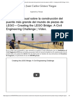 Documento Visual Sobre La Construcción Del Puente Más Grande Del Mundo de Piezas de LEGO