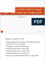 Dasar Hukum, NPWP, NPPKP, Subjek