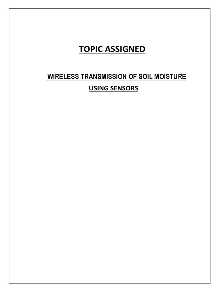 Wireless Soil Moisture Sensors | PDF | Soil | Sensor