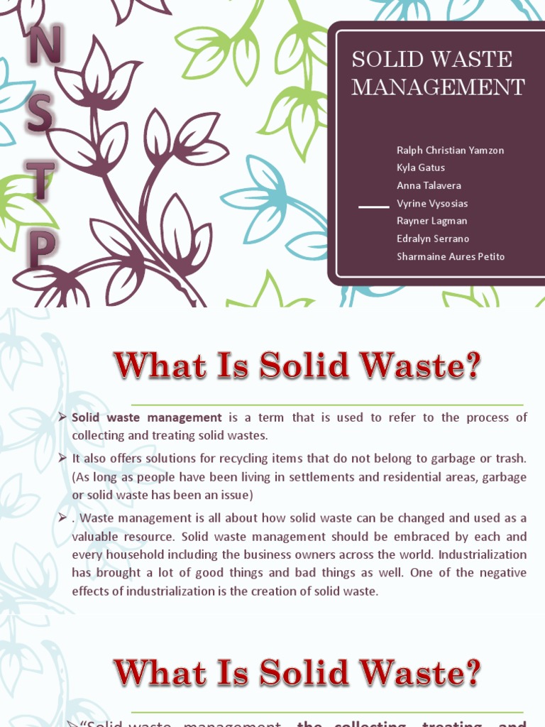 Solid Waste Management Overview | PDF | Waste Management | Municipal ...