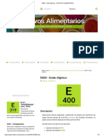 E400 - Ácido Algínico - Aditivos Alimentarios