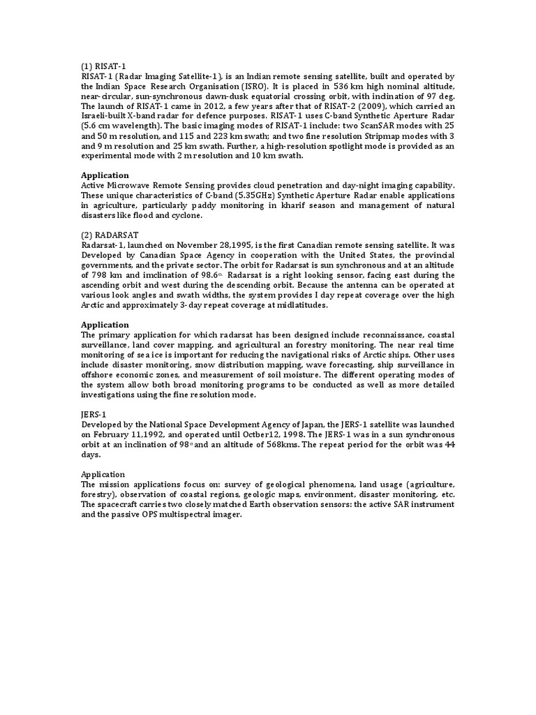 RISAT | PDF | Outer Space | Spaceflight