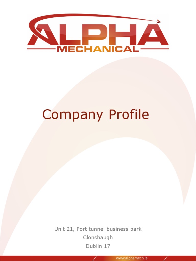 Alpha Mechanical Services Company Profile PDF | PDF | Hvac | Home Appliance