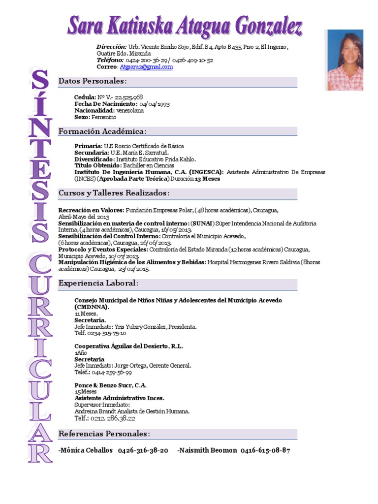 Perfil Profesional y Experiencia Laboral | PDF | Educación Secundaria ...