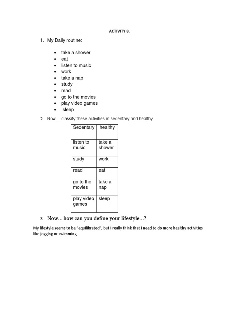 Activity 8 - Tema 2 | PDF | Self-Improvement
