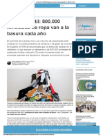 La Ruina Textil - 800.000 Toneladas de Ropa Van A La Basura Cada Año