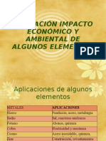 Aplicación Impacto Económico y Ambiental de Algunos Elementos