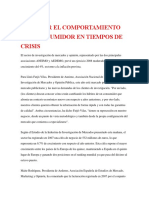 Analizar El Comportamiento Del Consumidor en Tiempos de Crisis