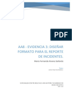 Aa8 Evidencia 3 Disenar Formato para El Reporte de Incidentes Ma Fernanda Alvarez Gallardo PDF