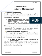 Chapter One: Introduction To Management: Who Are Managers?