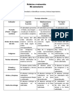 Rubrica Evaluación Calendario