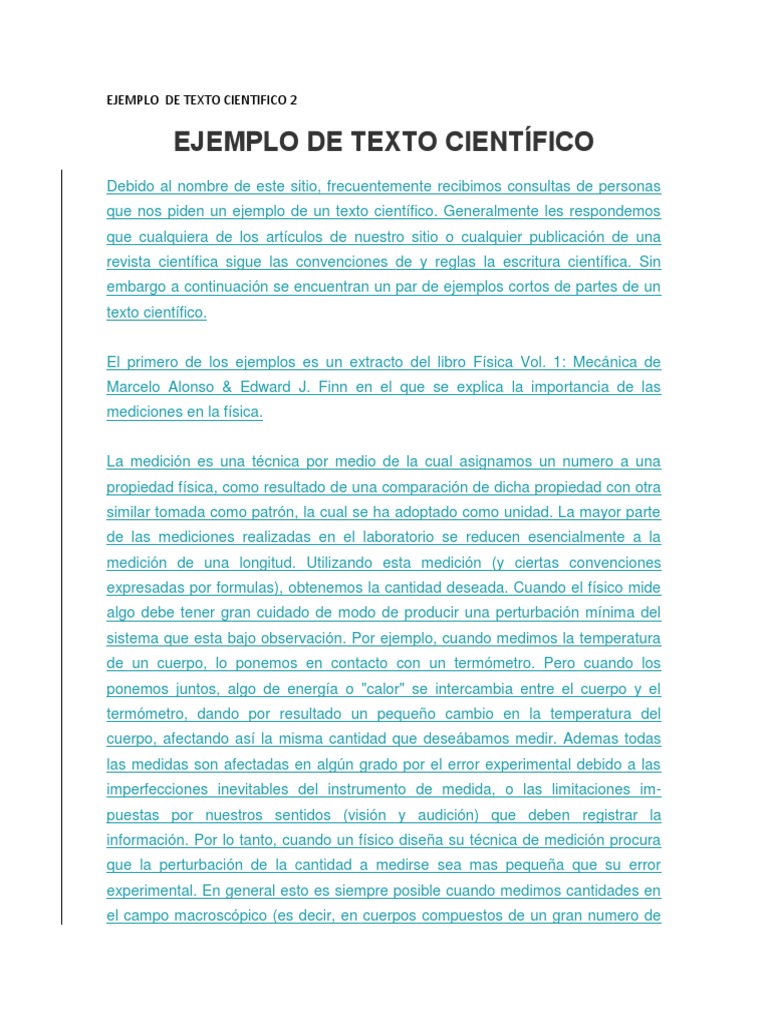 EJEMPLO DE TEXTO CIENTIFICO 2.docx Medición Física y matemáticas