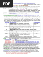 Foundations of Fluid Mechanics I, Fall Semester 2015