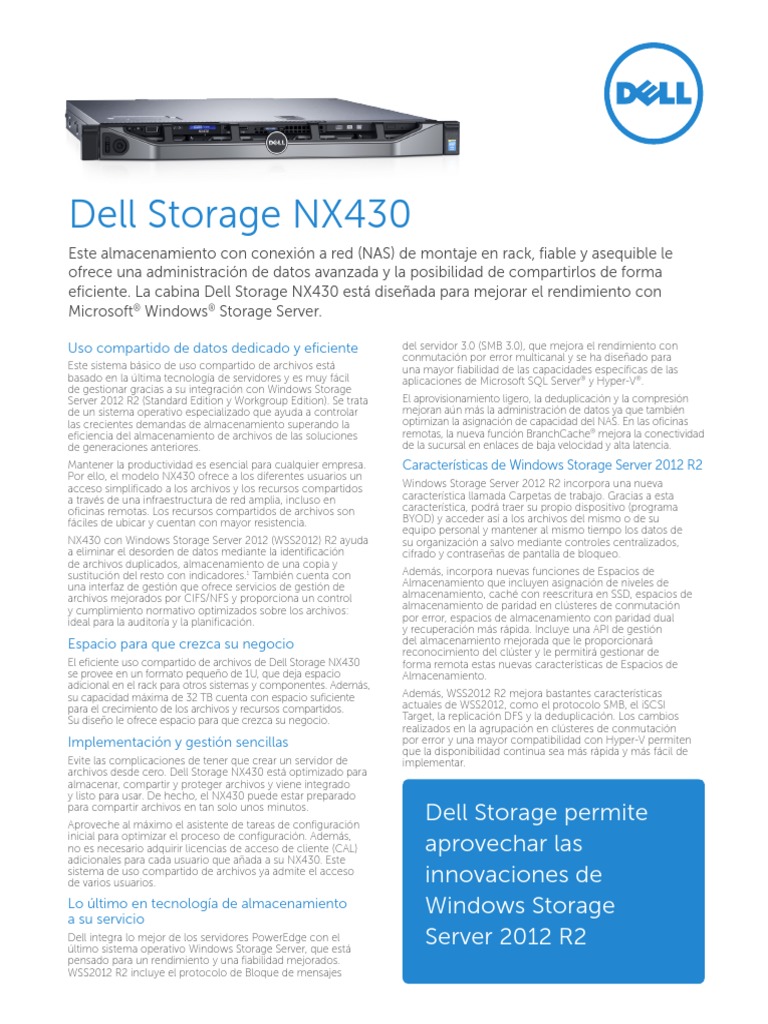 Dell Storage NX430 PDF Microsoft Windows Dell