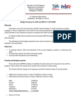 Budget Proposal For GSP and BSP S.Y. 2019-2020 Rationale