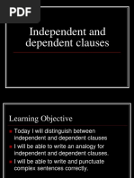 Independent and Dependent Clauses