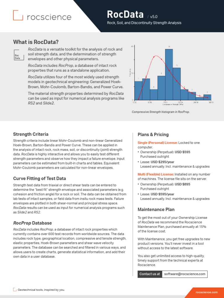 RocData: Rock & Soil Strength Analysis | PDF | Stress (Mechanics ...