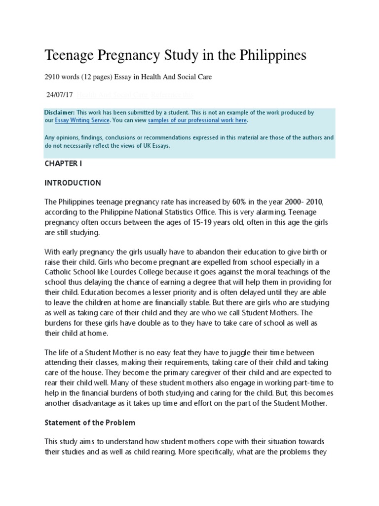 Challenges of Student Mothers in the Philippines | PDF | Teenage ...