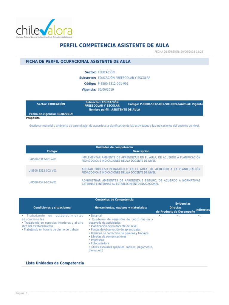 Perfil del Asistente de Aula | PDF | Maestros | Salón de clases