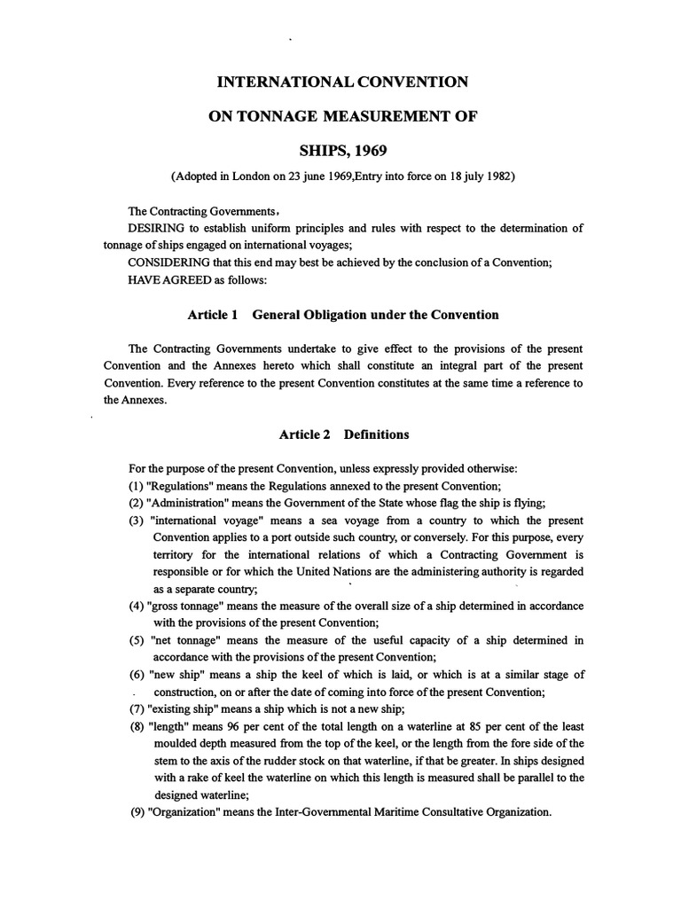 What Is The Tonnage Of The Convention Of 1969? – UQGRJ