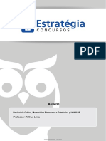 Raciocínio Crítico, Matemática Financeira e Estatística Aula 00 PDF