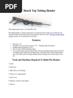 DIY Bench Top Tubing Bender