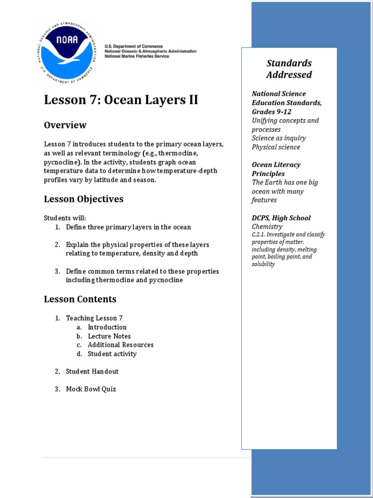 Lesson Plan | PDF | Oceans | Salinity