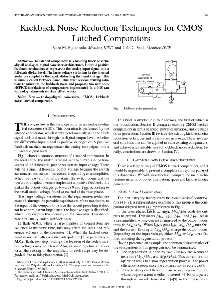 Kickback Noise PDF Analog To Digital Converter Amplifier