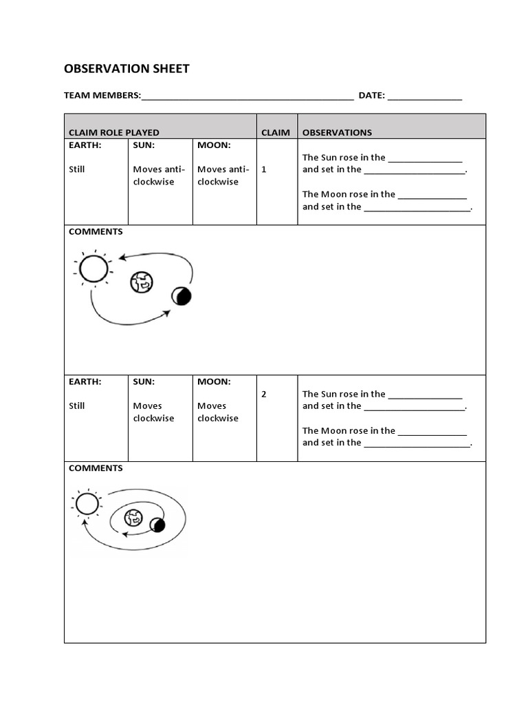 Lesson 2 Observation Sheet | PDF