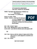 Magugpo UCCP 88th FOUNDATION ANNIVERSARY Schedule PDF