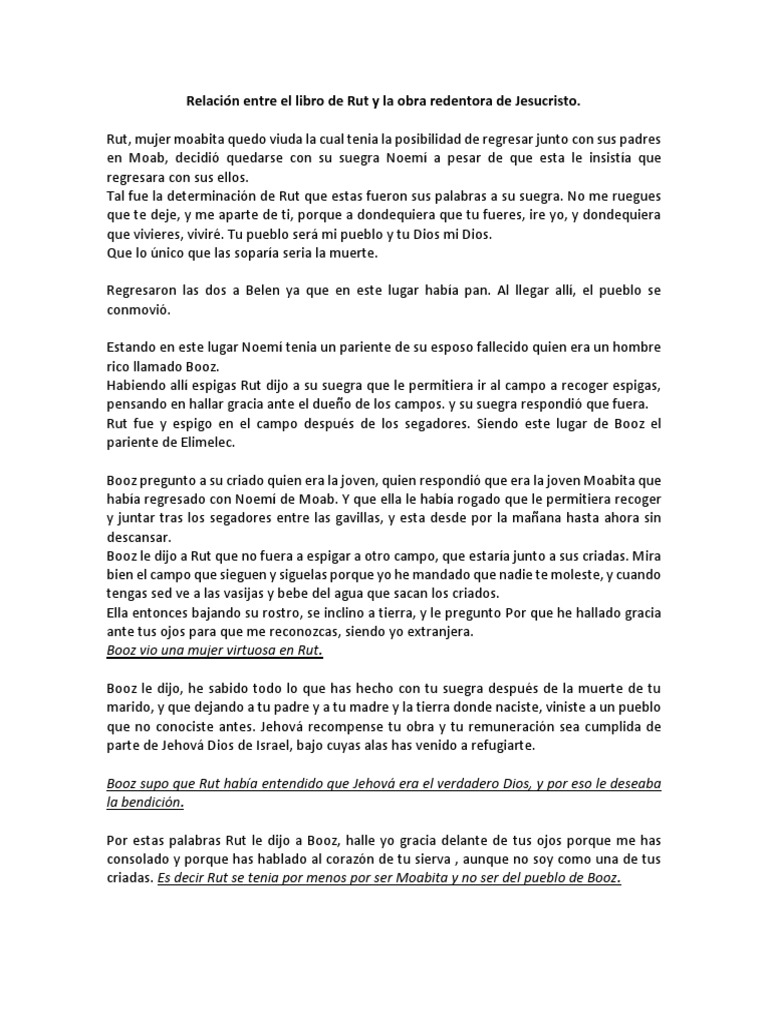 Rut: Redención y Fe en la Biblia | PDF | Libro de rut | Noemí (figura ...