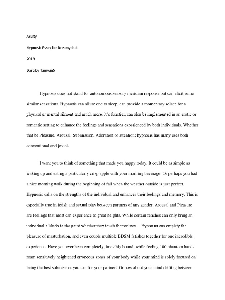 Hypnosis essay 06 image