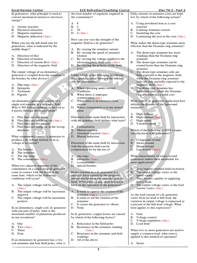 Sept 14 Reviewer 2 - Electronics TH2 Part 2 PDF | PDF | Electric Motor ...