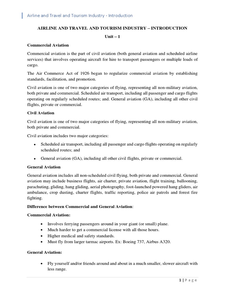 Introduction to Airline Industry Overview | PDF | Aviation | General ...