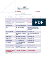 Circular Academic Calendar - Fall 2018-19 Semester Description Period Remarks