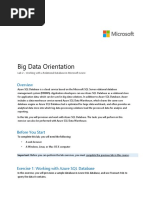 Big Data Orientation: Lab 2 - Working With A Relational Database in Microsoft Azure