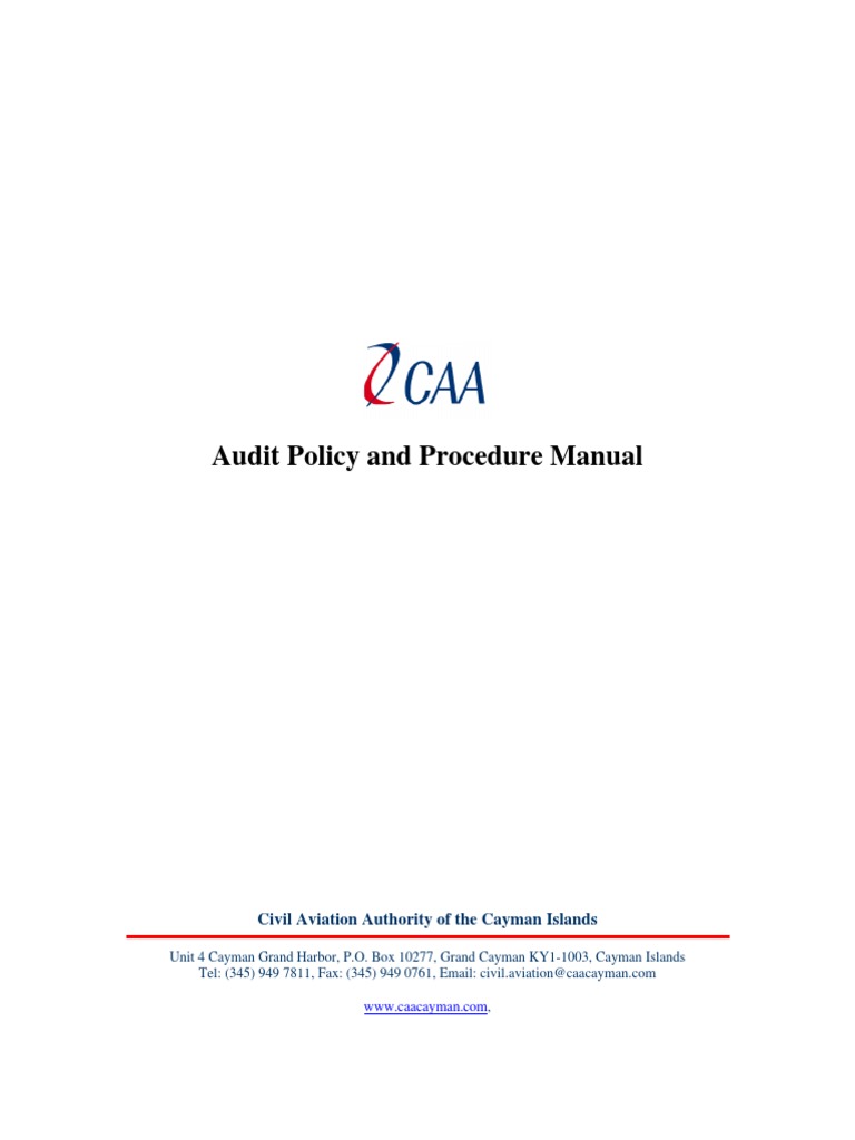 CAA Audit Policy and Procedures Manual | PDF | Regulatory Compliance ...