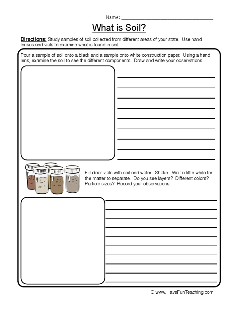 Grade 1 Soil Observation Worksheet | PDF | Language Arts & Discipline ...