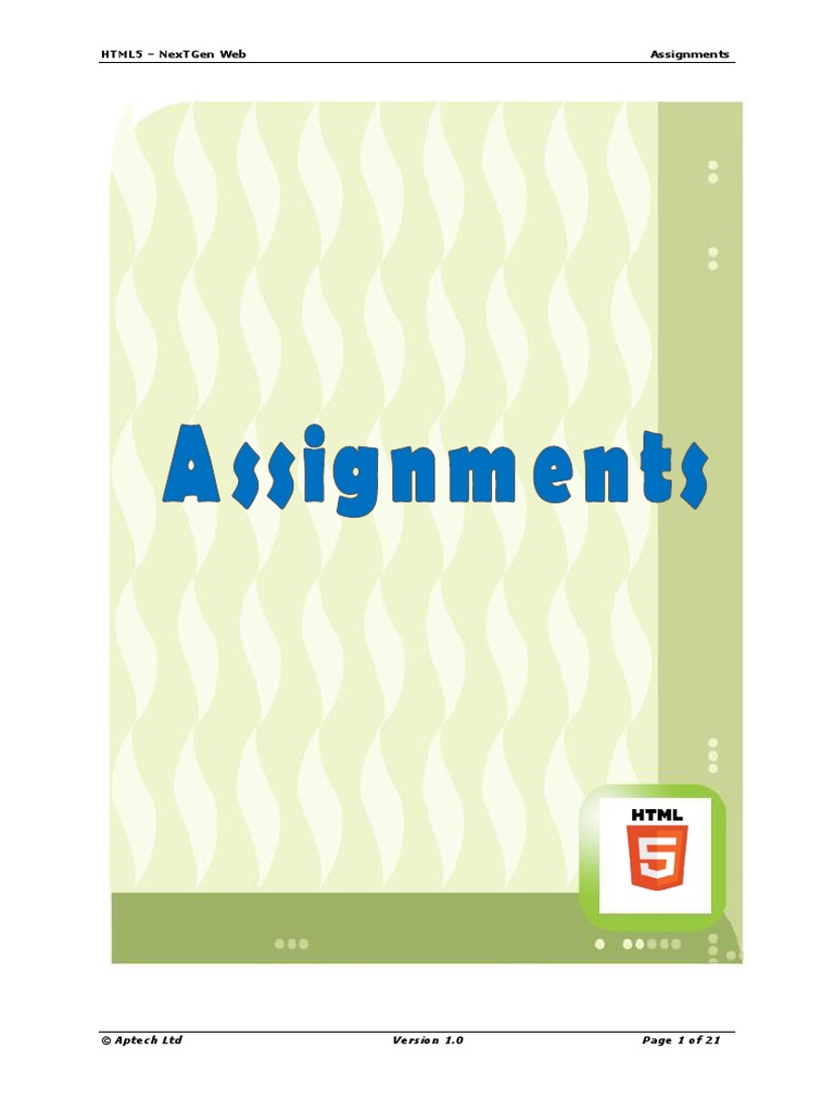 HTML5 Assignment PDF | PDF | Html5 | Websites