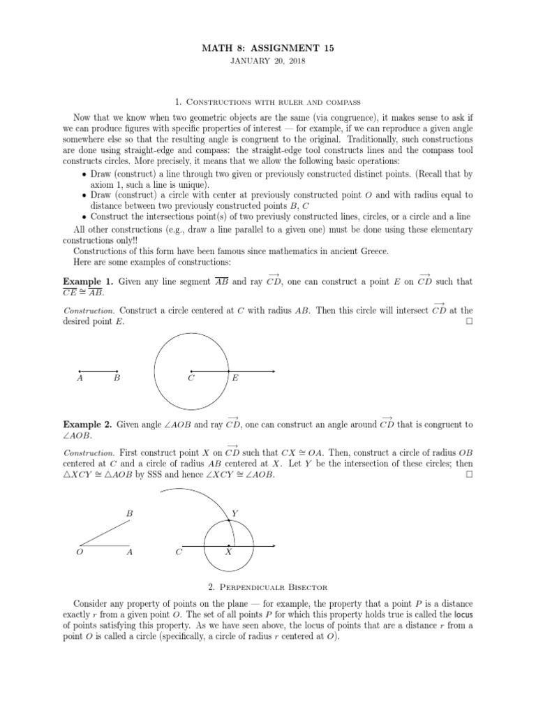 Ruler and Compass Constructions in Geometry | PDF | Perpendicular ...